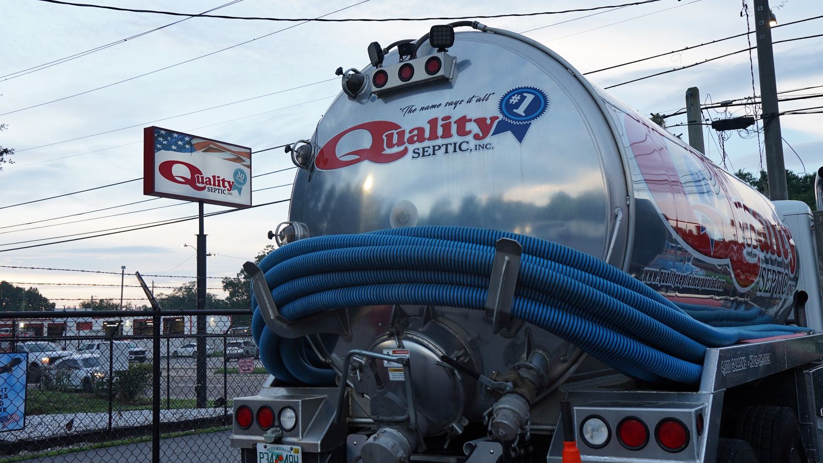 A 4,000-gallon pump truck loaded and ready at the Plant City yard