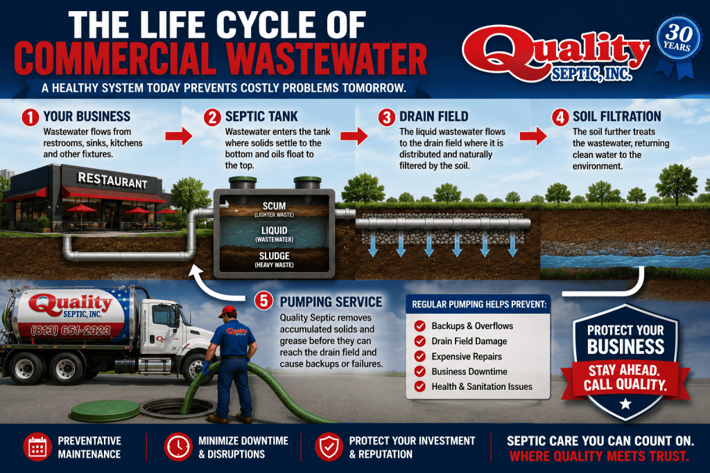 Infographic Cycle of Commercial Septic Pumping by Quality Septic